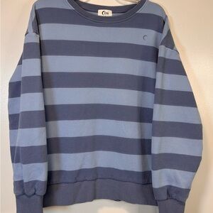 ZYIA Active blue dusty striped crewneck sweatshirt Long Sleeved Women’s XL
